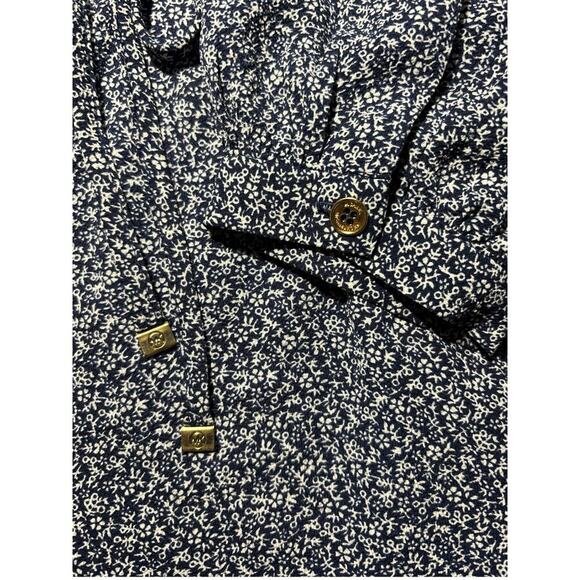 Michael Kors Floral Long Sleeve Blouse,Tie front,MK Logo on Drawstring,SZ L, NWT - Picture 6 of 6